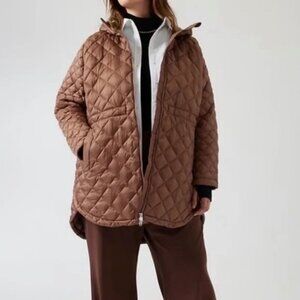 Athleta Whisper Featherless Puffer Parka Rustic Beige Size 1X